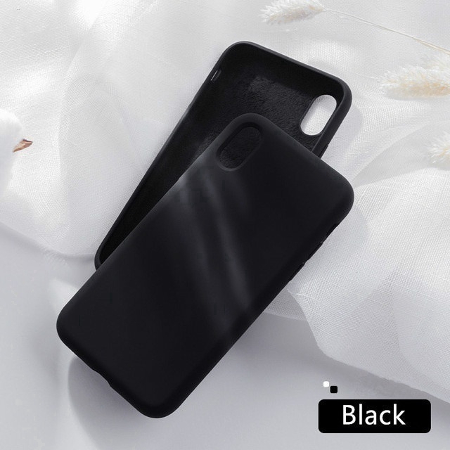 Casing Soft Case Silikon + Karet Serat Mikro Cair untuk iPhone x / XR / 6 / 6S / 7 / 8 Plus