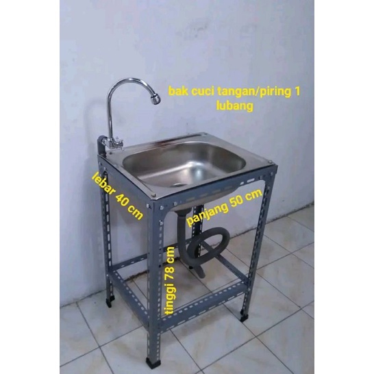 Wastafel Portable Bak Cuci Piring Stainles 50x40cm Lengkap
