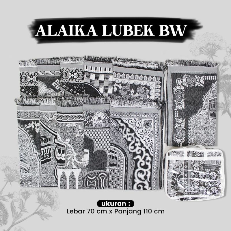 Sajadah Tipis Besar Alaika Khusus Hitam Putih