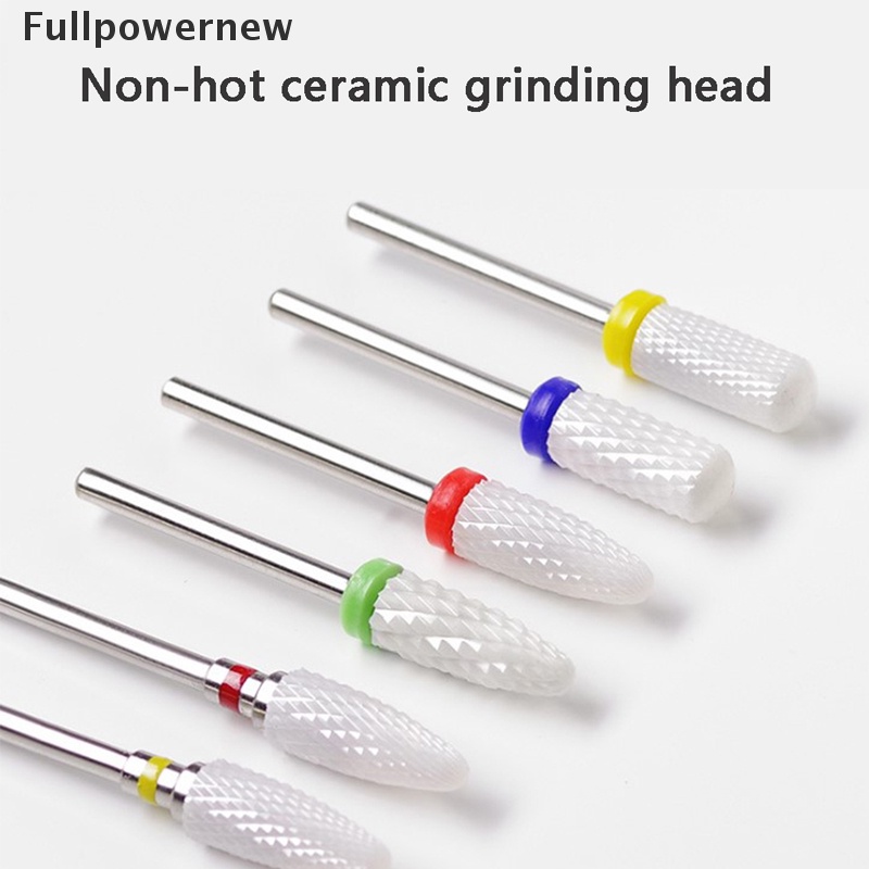 [FULL] Ceramic Nail Drill Bit Art Smooth flat Top Rotary Manicure Pedicure 3/32&quot; Shank