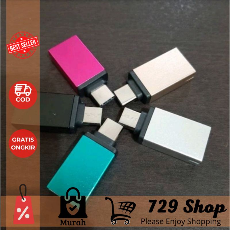 OTG USB type C / tipe-c connector to Normal USB port - Converter data transfer Xiaomi samsung redmi