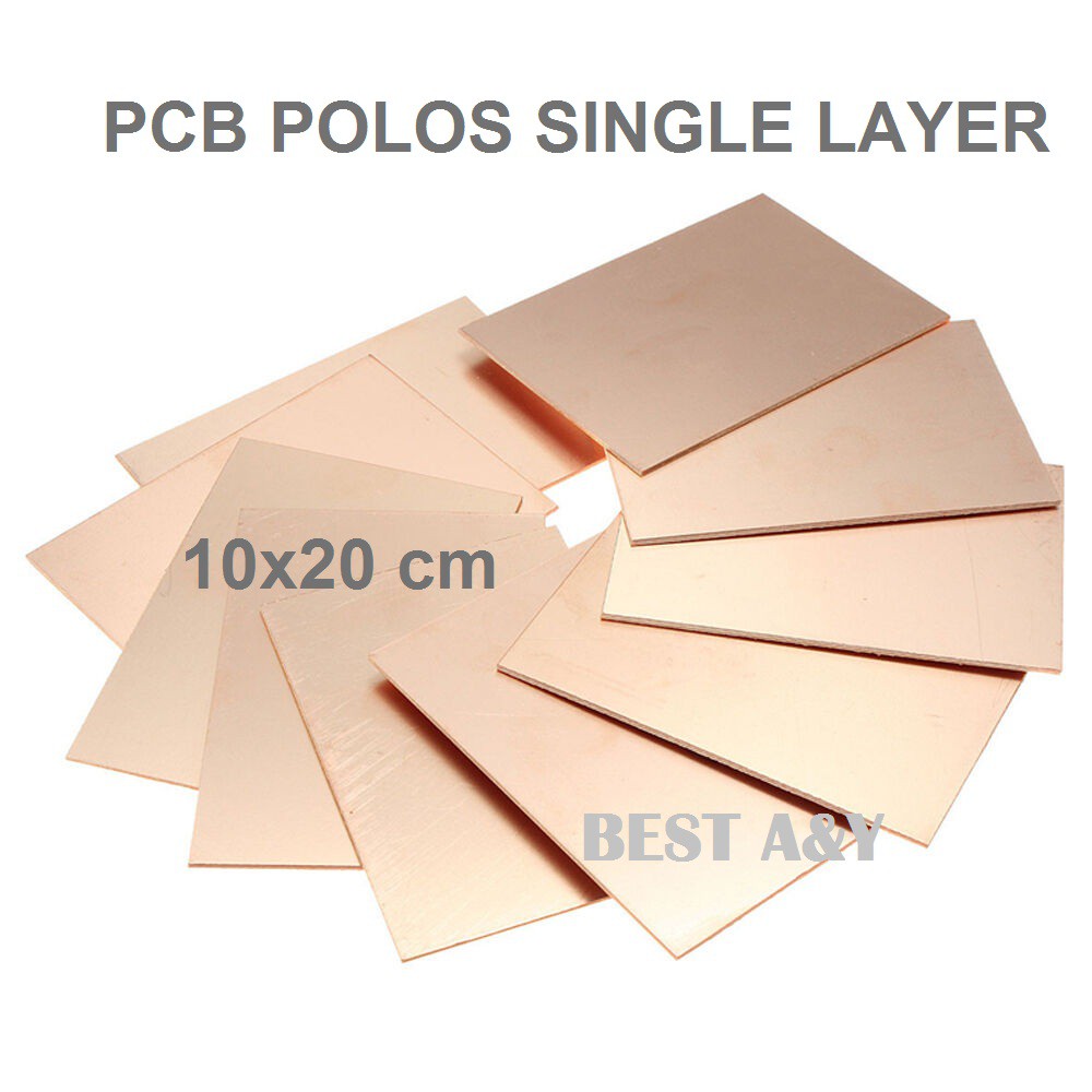 Papan PCB Polos Cetak Satu Sisi Single Layer Copper Clad Laminate PCB Circuit Board 10x20cm