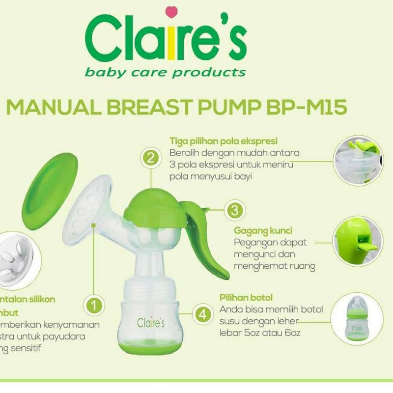 CLAIRE'S Manual Breast Pump BP-M15 Pompa Asi - Pompa Asi Manual