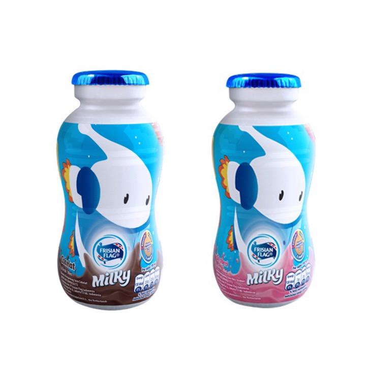 

Frisian Flag STR Zuzhu Strawberry Bottle 180ml + Frisian Flag Milky Chocolate Botol 180ml