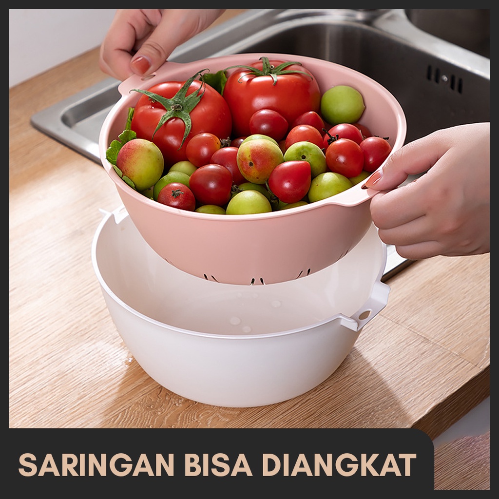 BASKOM TIRIS BUAH DAN SAYURAN | MANGKUK SARING | DRAINER BOWL | BASKOM TIRIS