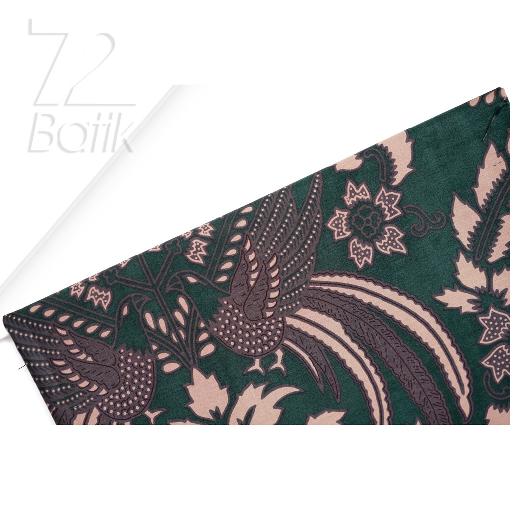 BAHAN BATIK PREMIUM Katun Motif Burung Cokrominoto Warna Hijau 722160 Cap 72 Jarik Jarit Samping Kebat Panjang Batik Katun Modern Premium Bahan Seragam Batik Pernikahan Kantor Keluarga Murah Kamen Jadi Batik Bali Lembaran