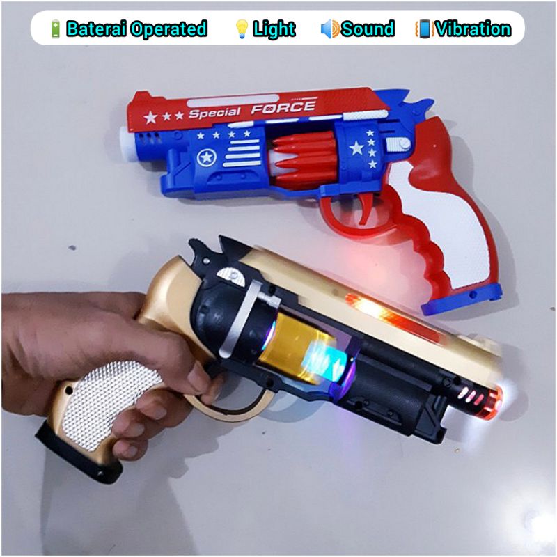 Mainan Tembakan Avengers Ada Lampu LED Bunyi Suara Efek Getar - Pistol Pistolan Senapan Elektrik Bat