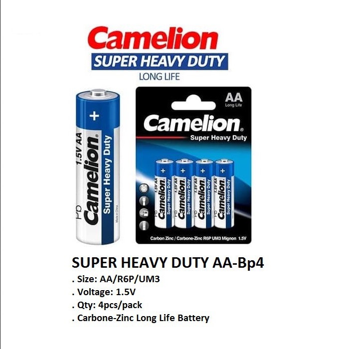 CAMELION 4 Pcs AA A2 Super Heavy Duty Baterai R6P UM3 1.5V