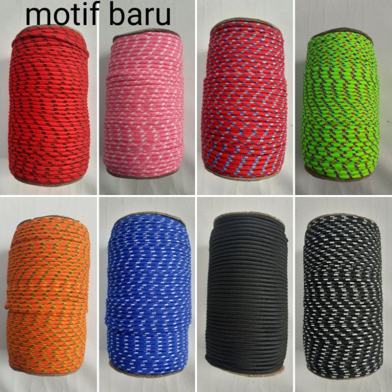 Tali Prusik meteran 2.5 mm 4mm gelang 2.5mm 3 mm 4 mm tali tenda tali flysheet Strap Masker Kalung