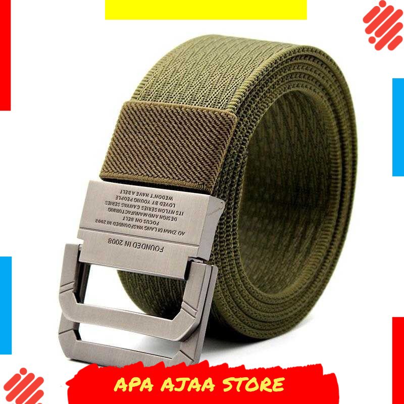 Bergaransi ! Rhodey Craftman Tali Ikat Pinggang Pria Canvas Buckle Belt - B1029