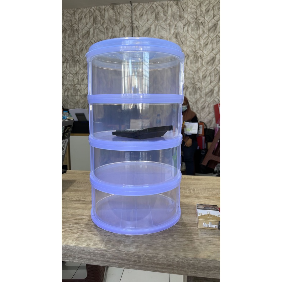 Food Storage 4 Susun Food Cover Layer Penutup Makanan Tudung Saji Susun 4 Tingkat Tri J-Transparan
