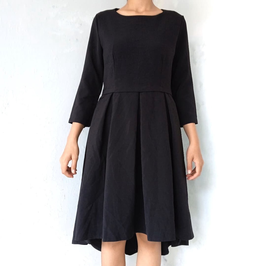 DRESS HITAM VINTAGE PREMIUM