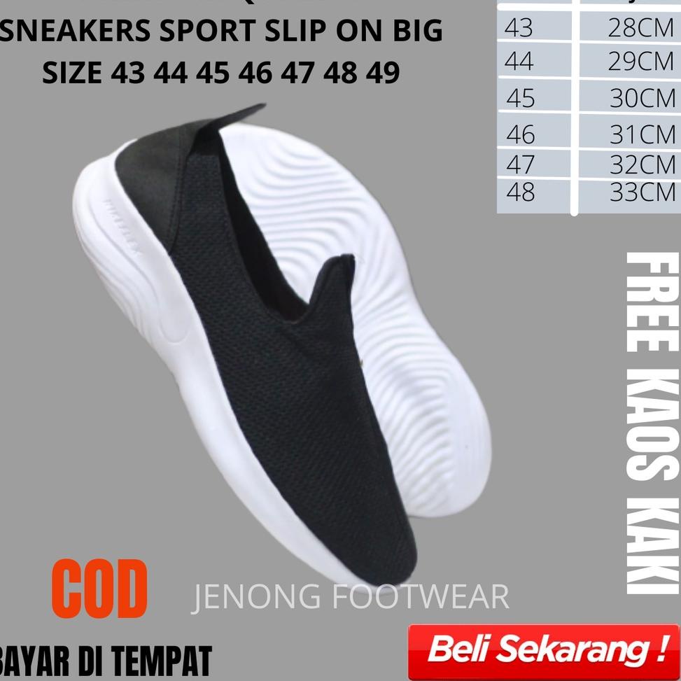 Terbaru SEPATU SLIP-ON CASUAL OLAA LARI BIG SIZE SEPATU PRIA UKURAN JUMBO SEPATU SNEAKERS KULIAH SEK