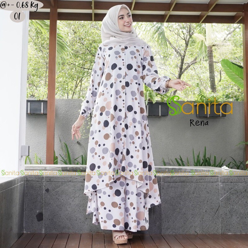 Set Tunik Kulot Rena Original By Sanita (READY STOK)