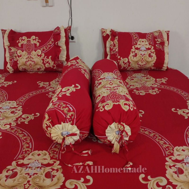 Sprey Dewasa Bantal Rumbai Susun Katun Lokal Motif Empres