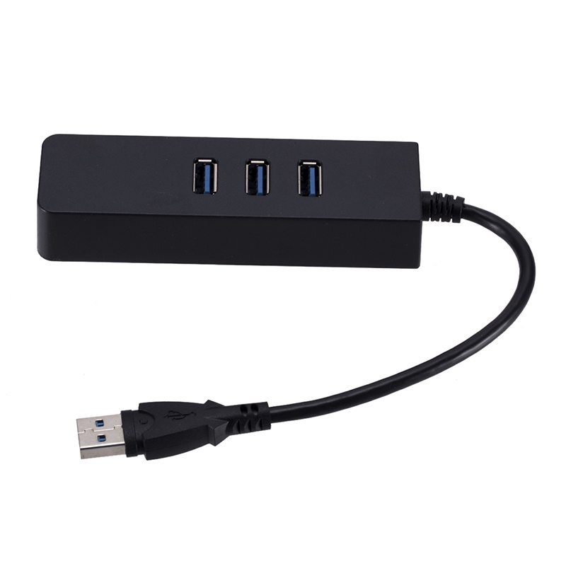 (LUCKID) Hub Adapter Jaringan Ethernet Lan RJ45 3 Port USB 3.0