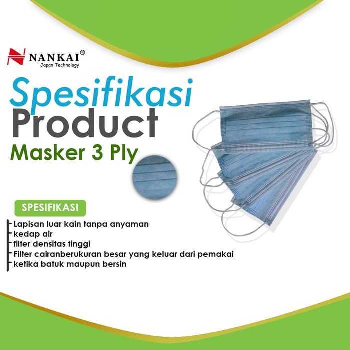 Masker 3ply Medis Bedah 3ply Earloop isi 50 pcs