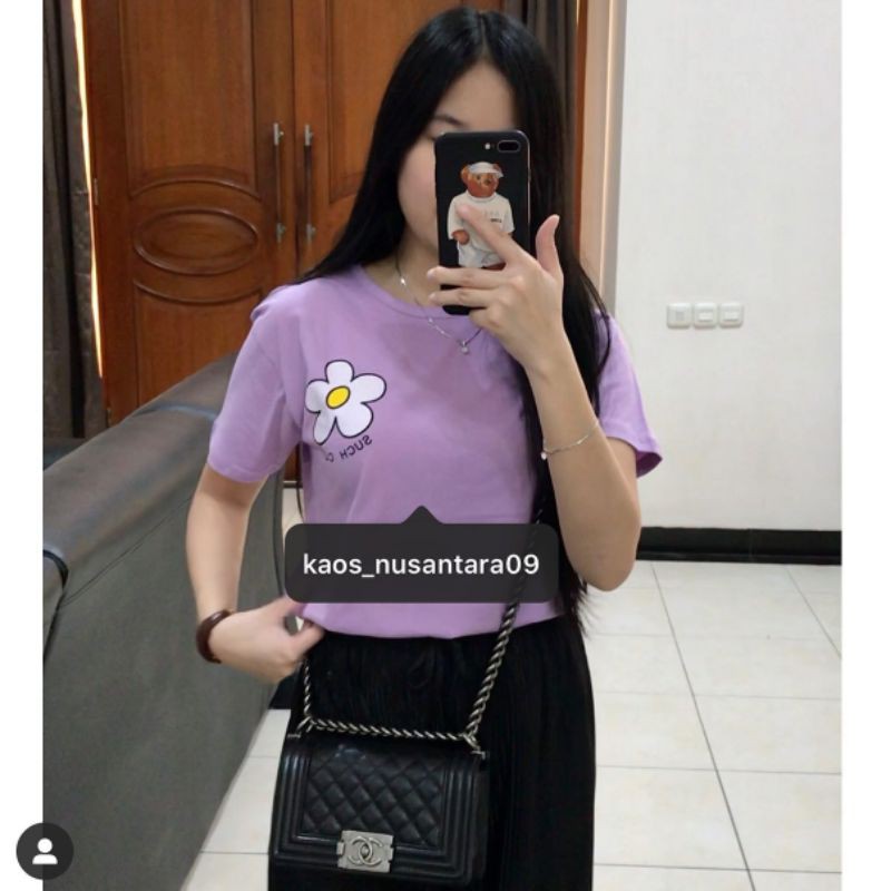 Tumblr tee such cute warna lilac ukuran all size over size jumbo / kaos cewek ungu muda