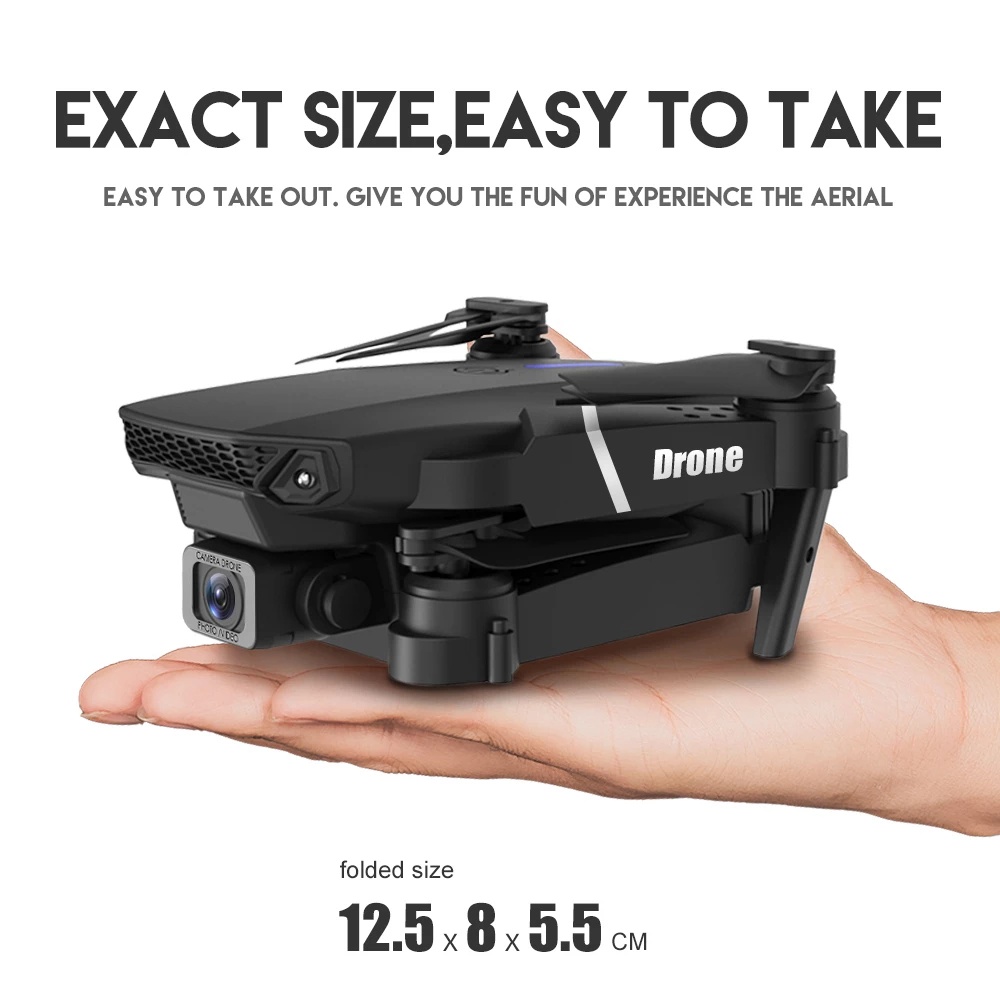 E88/E86 Mini Drone dengan WiFi dan Dual 4K Kamera Lipat Radio Control Quadcopter Drone dengan Mode Tahan Tinggi Mainan Hadiah