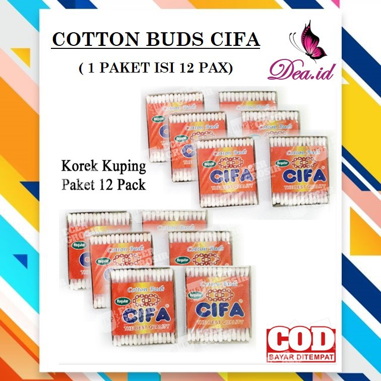 [DEASHOP] COTTON BUDS / KOREK KUPING / PEMBERSIH TELINGA MERK CIFA ISI 12 PAX