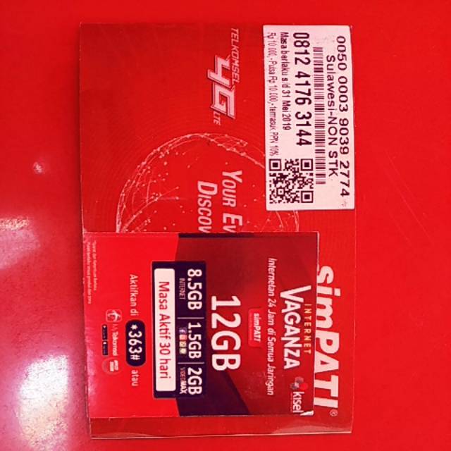 Kartu Perdana telkomsel 12gb