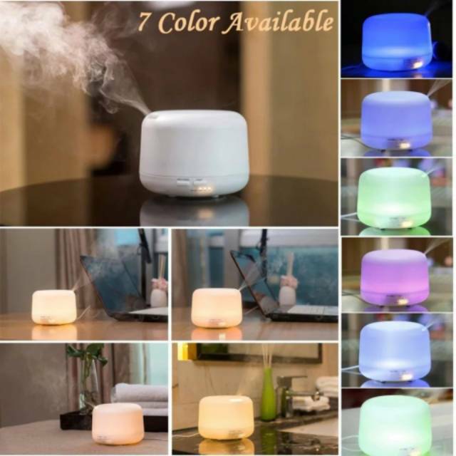 Humidifier Purifier Difusser Ultrasonic Aromatherapy Elektrik dengan 7 LED dan Remote Control