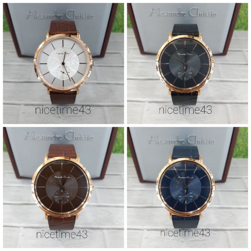jam tangan pria original alexandre christie ac8575ms classic