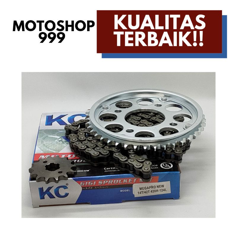 Chain kit / Gear paket / Gear set + rantai Megapro new KC