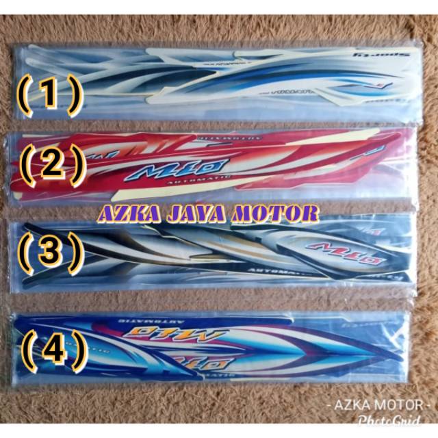Sticker Striping Yamaha Mio sporty 2007 putih merah hitam biru