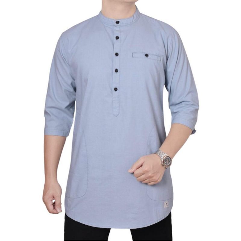 BAJU KEMEJA KURTA PRIA LENGAN 3/4 SOFT KATUN WARNA TERBARU ORIGINAL SAJUAK