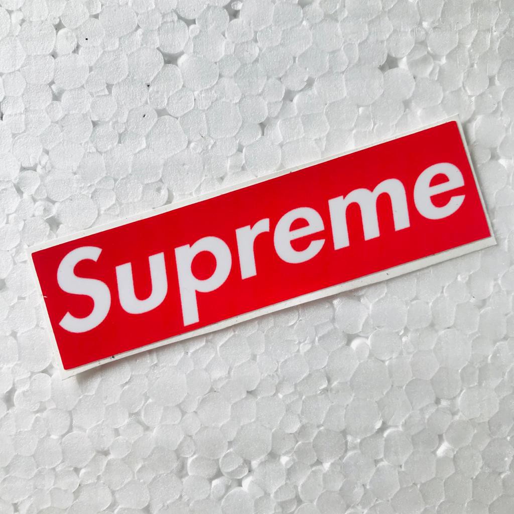 

Sticker Supreme Bahan Ritrama Laminasi Glossy