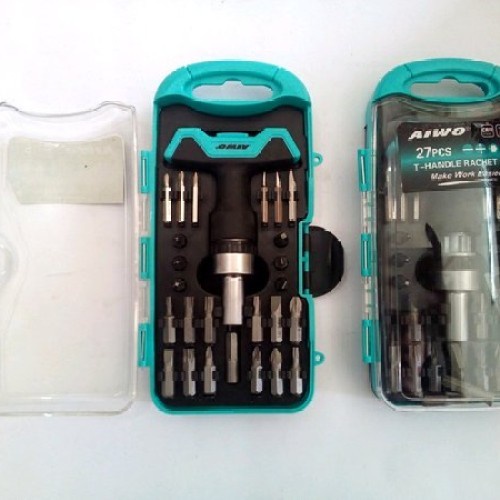 CHY Gem - AIWO 4005 OBENG T FIVE STAR 27PCS SOCKET & BIT SET KUNCI SOK OBENG
