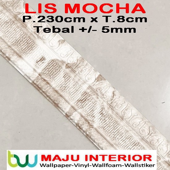 Lis Wallpaper Dinding 3D Border Walpaper 3D Wallfoam 230 cm x 8 cm x 5mm-Lis Mocha 8cm