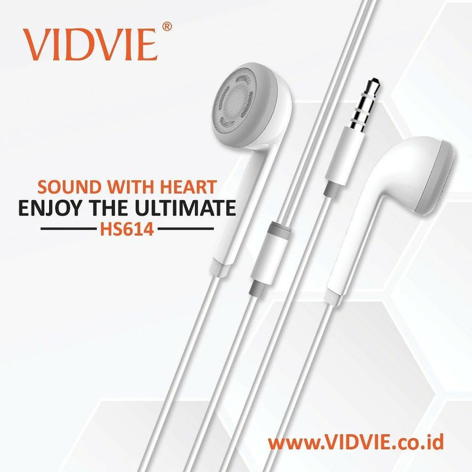 earbud Vidvie stereo wired with mic HS614 - Earphone vidvie classic