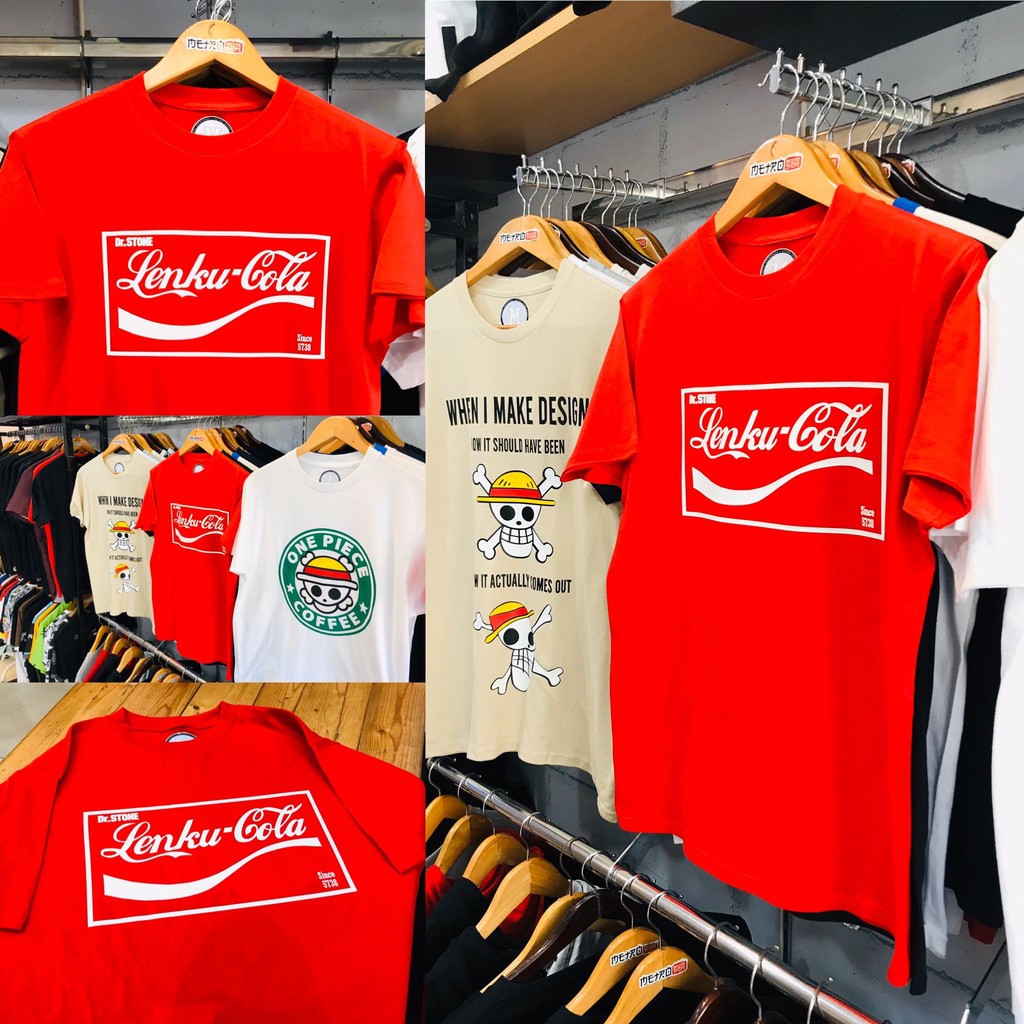 Kaos Dr Stone Senku Cola Red Premium Unisex Tshirt Anime Manga Wibu Otaku