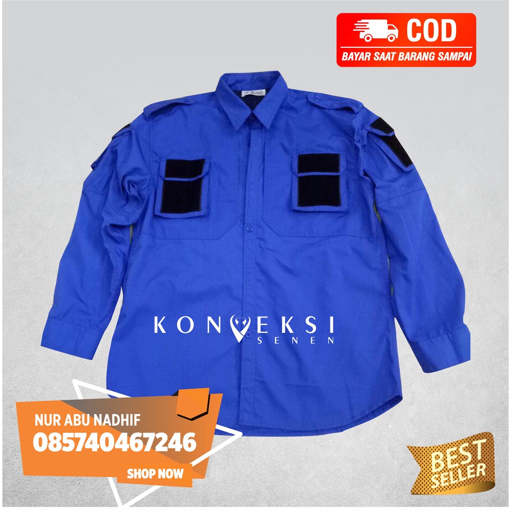 KEMEJA PANJANG TERLARIS TACTICAL BIRU