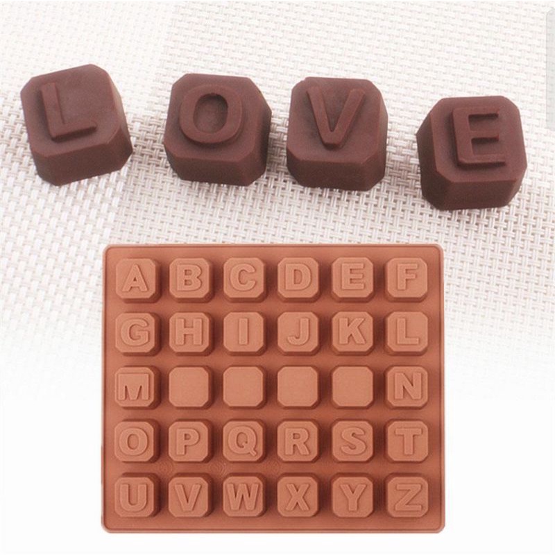 Cetakan Silikon Huruf Coklat/Cetakan Silikon Huruf/Cetakan Silikon Huruf Puding/Cetakan Silikon Es B