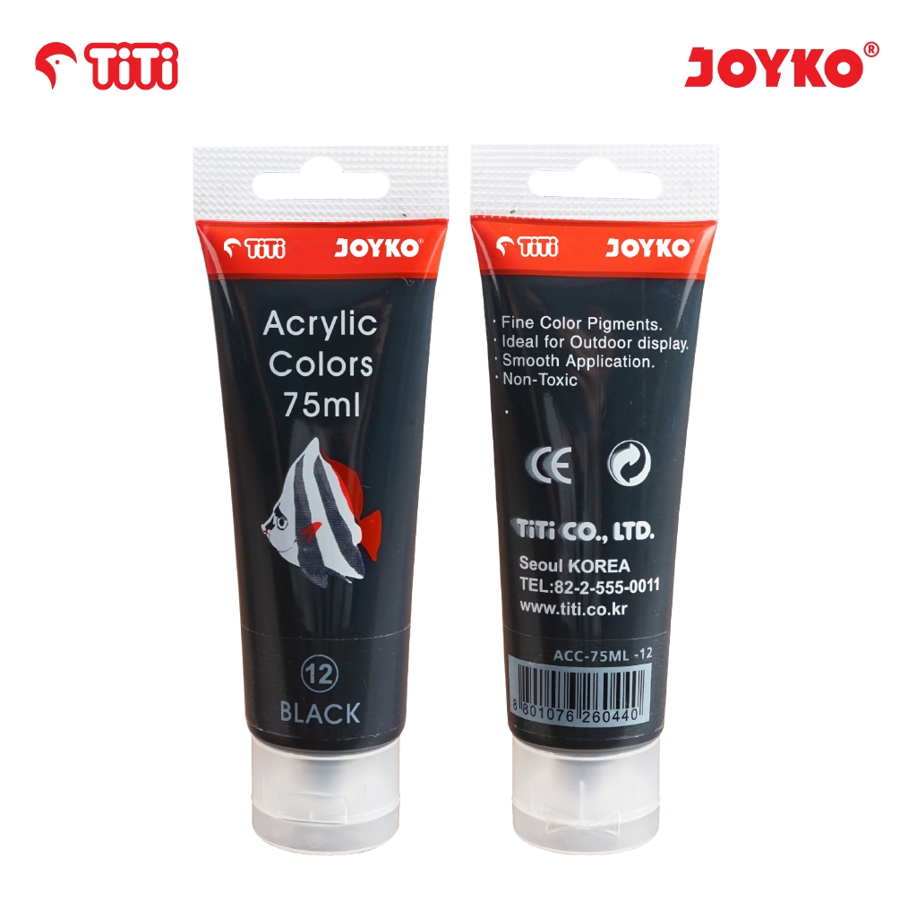 Acrylic Color Cat  Akrilik  Joyko TiTi  ACC 75ML 12  Black 