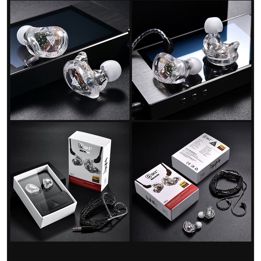 QKZ VK1 QKZ-VK1 Knowledge Zenith Quality 4DD Driver Earphone Hifi