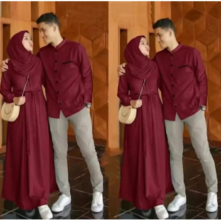 baju muslim pasangan - emon cauple - caple terbaru - cauple kombinasi - baju pasangan terbaru