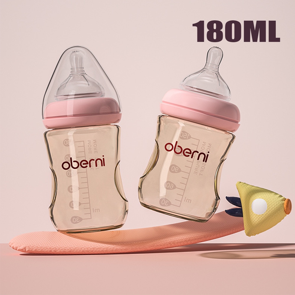 oberni 180ML botol susu bayi Silikon dot bayi botol susu formula aman  Bayi Botol Susu dengan sedotan