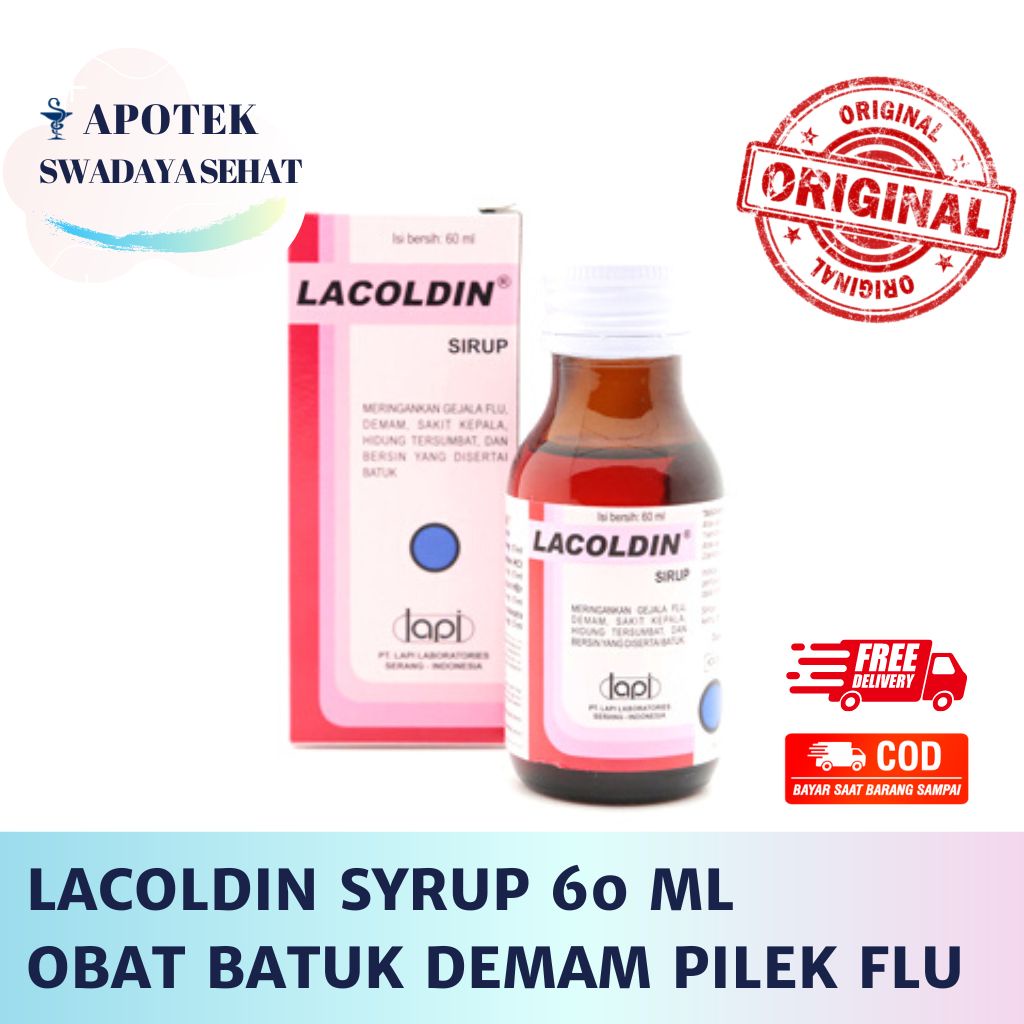 LACOLDIN SYRUP 60 ML - Obat Demam Batuk Pilek Flu Sirup Botol Anak