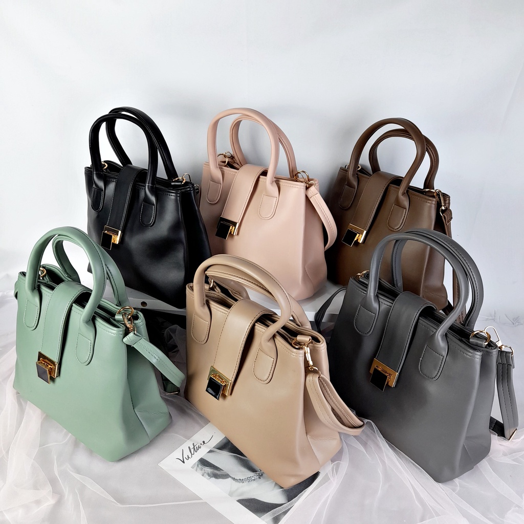 Tas Selempang Wanita Tenteng Kulit Leather Casual Polos Premium Lokal  KT038 KT039 KT040