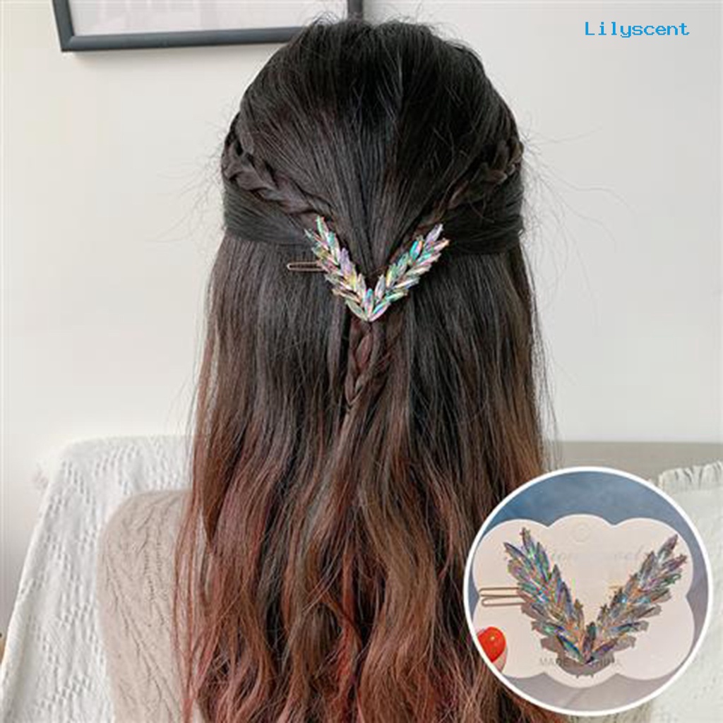 Ls Jepit Rambut Bobby Pin Bentuk V Aksen Berlian Imitasi Bahan Alloy Untuk Wanita