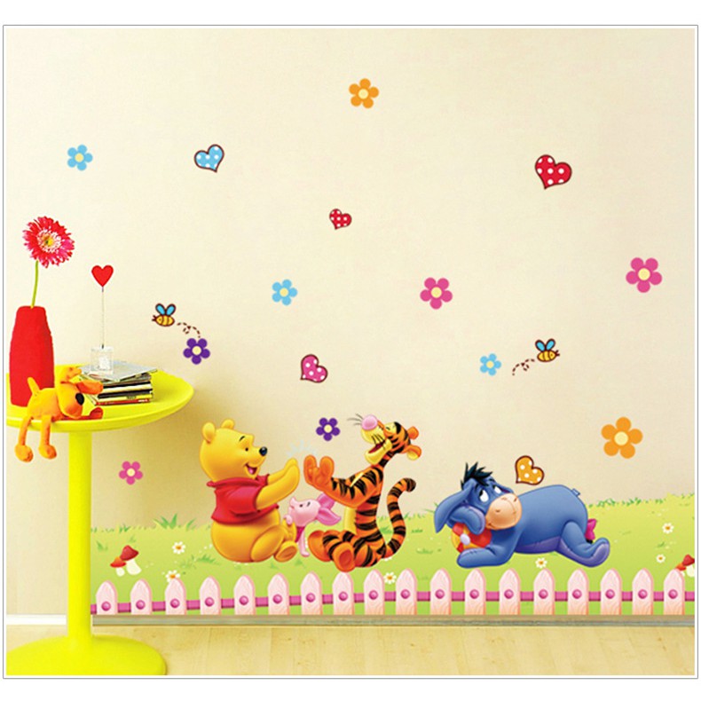 RELIZA WALL STICKER POOH PAGAR RUMPUT AY992 STIKER DINDING WALLSTICKER