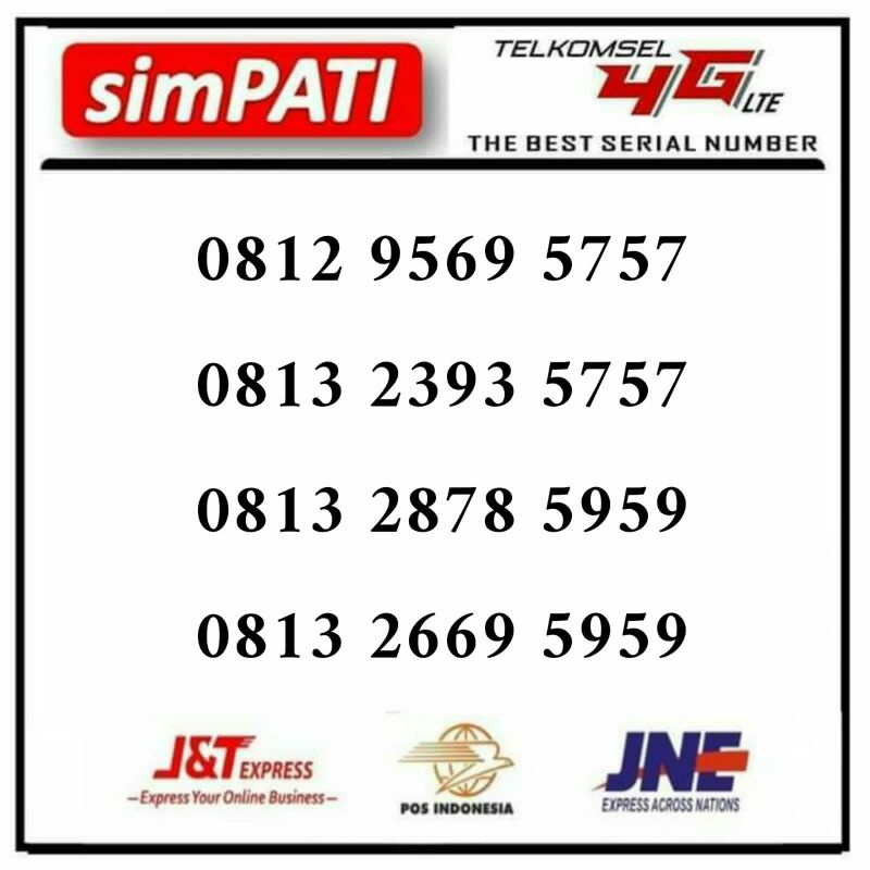 Nomor Cantik Telkomsel nomor cantik simpati 5757 5959 Maju jangan 4glte murah