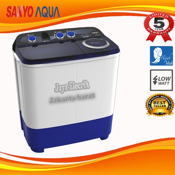 Mesin Cuci 2 Tabung Aqua Sanyo AQW 750XT Hijab Series Airdry System Low Watt