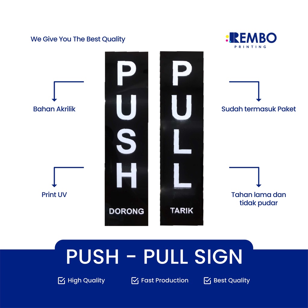 Push Pull Dorong Tarik | Sign Board | Sign Label Akrilik