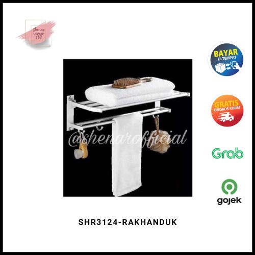 SHENAR RAK DINDING KAMAR MANDI GANTUNGAN HANDUK/RAK TEMPAT SABUN SHAMPO PORTABLE/ RAK HANDUK, SHENARCORNER168