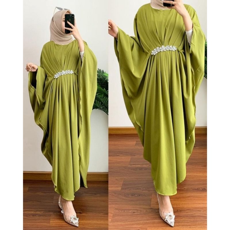 Baju Kaftan Wanita Terbaru Gamis Kaftan 2022 Ikat Polos Gamis Kaftan Lebaran Pesta Remaja Jumbo Keki